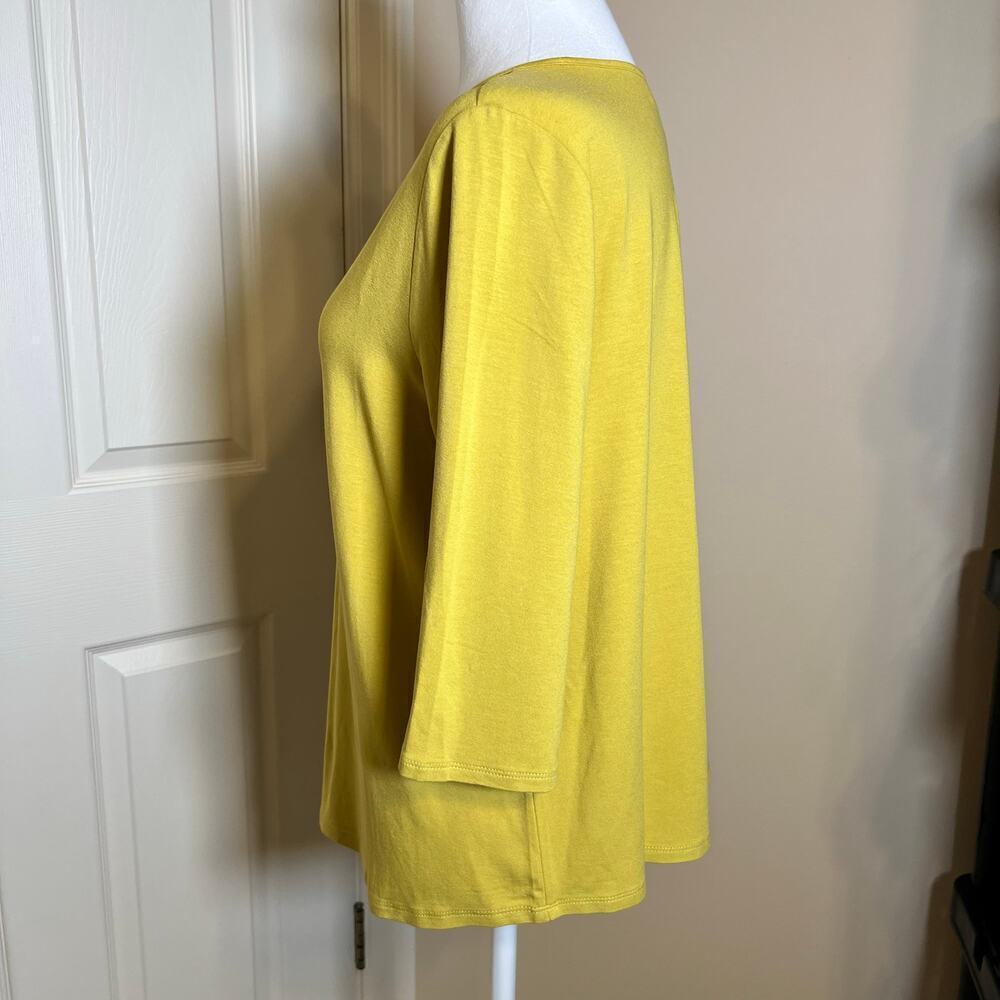 J. Jill Wearever Collection Golden Yellow Flowy Stretchy Top Size Medium EUC - Picture 5 of 9